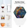 thumbnail image 7 of Bingfone Vintage Neon Seahorse Underwater Realm Leather Drinks Coasters with Set of 6,Suitable for Home Kitchen,Coffee Cup Coasters Home Gift, 7 of 7