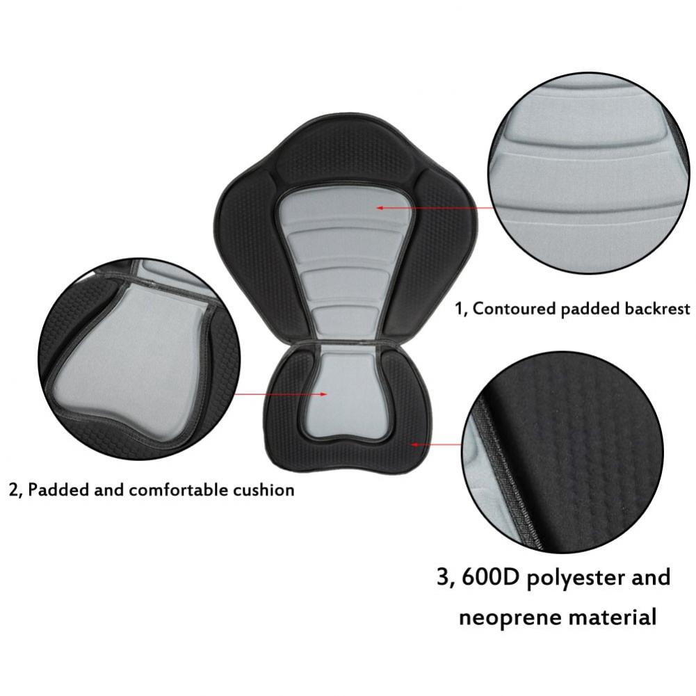 Hzzsbu Kayak Seat Pad Adjustable Ocean Rowing Cushion Detachable Non-Slip Padded Canoe Seat Black Kayaking Accessories