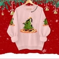 thumbnail image 4 of TTUHYWXI Christmas Sweatshirts for Women Christmas Cat Sweater Xmas Long Sleeve Shirts Holiday Crewneck Pullover Tops (Pink, L), 4 of 7