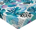 thumbnail image 4 of Ambesonne Tropical Boho Fitted Sheet, Soft Palm Tree Leaves, Twin Size, Seafoam Lilac Sea Blue, 4 of 5
