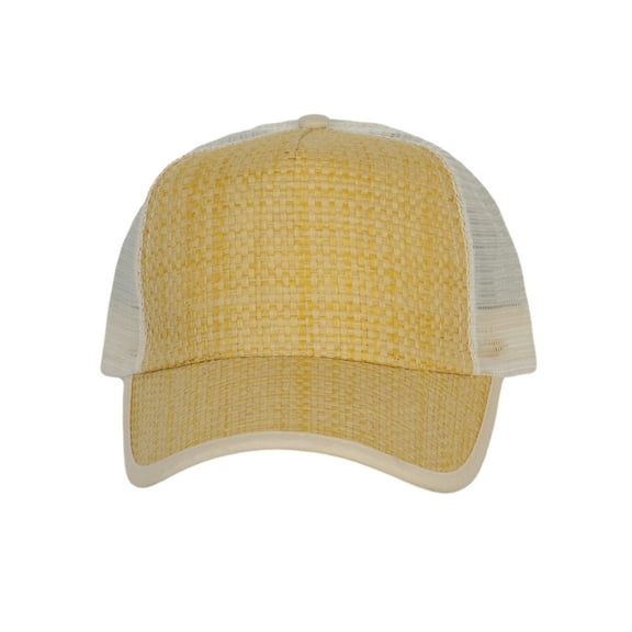 Top Headwear Trucker Straw Hats For Men Two-Tone Snapback Cap, Natural
