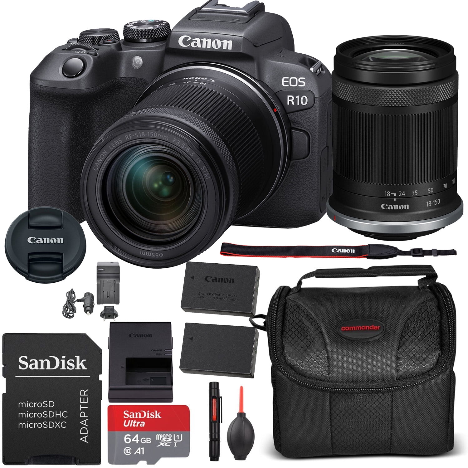 Canon EOS R50 Mirrorless Camera w/ 18-45mm and 55-210mm Lenses