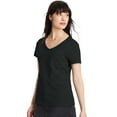 thumbnail image 2 of Hanes Perfect-T Women's V-Neck Cotton T-Shirt, Value 2-Pack Black S, 2 of 5