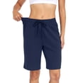 thumbnail image 2 of Cadmus Women's Casual Comfy 9" Bermuda Shorts Yoga Walking Running Drawstring Shorts with Pockets, 2 of 9