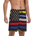 thumbnail image 2 of KLL First Responder American Flag for Men's 1-Pack Shorts,Sleep Pajama Shorts for Men Soft Pj Shorts Men's Pajama Bottoms Sleepwear-Medium, 2 of 6