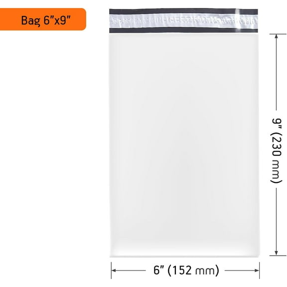 100 PCS, 6"x9", Poly Mailers 2.5mil Shipping Bag Plastic Packaging Envelopes Waterproof Self Adhesive Seal