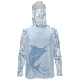 thumbnail image 2 of SEANATIVE Men's Fishing Shirt UV Protection Long Sleeve Fishing Hoodie Breathable Hooded Casual Top Athletic Wear for Outdoor Camping Running, 3XL, Blue Marlin Fish Camo, 2 of 7