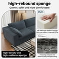 thumbnail image 3 of Corduroy Boneless Sofa Couch with Ottoman, Thick Cushion & Memory Foam, L Shape Flexible Modular Sectional Couches, No Assembly Required, 158" W Cozy Cloud Fluffy Sofa for Living Room, 3 of 16