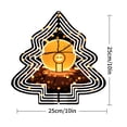 thumbnail image 2 of Stylish Metal Hanging Christmas Tree Wind Spinner - Festive Garden Decoration with Glowing Ornament & Concentric Light Trails, 2 of 7