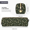 thumbnail image 5 of XMXT Leather Pencil Case, Gold Cane Candy Green Print Large Capacity Pencil Pouch for Student Teens Women, 5 of 9