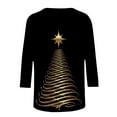 thumbnail image 5 of Aloohaidyvio ,Womens Christmas Loose 3/4 Sleeves Round Neck Casual T-Shirt Blouse, 5 of 5