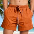 thumbnail image 2 of Zedker Shorts for Mens 2026 Casual Solid Side Split Pocket Elastic Waist Straight Half Shorts Pants Sport Pants Orange M, 2 of 8