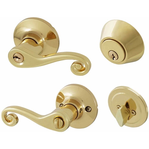 Honeywell Scroll Lever Combo Door Lock, Polished Brass - Walmart.com