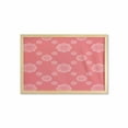 thumbnail image 1 of Abstract Wall Art with Frame, Polygon Flower Geometric Rhythmic Motifs in Monochrome Tones Illustration, Printed Fabric Poster for Bathroom Living Room, 35" x 23", Coral and Blush, by Ambesonne, 1 of 2