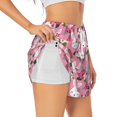 thumbnail image 2 of Bixox Women's Rose Rabbit pattern 2 in 1 Running Shorts - Lightweight Athletic Workout Gym Yoga Shorts Liner with Pockets - XX-Large, 2 of 7