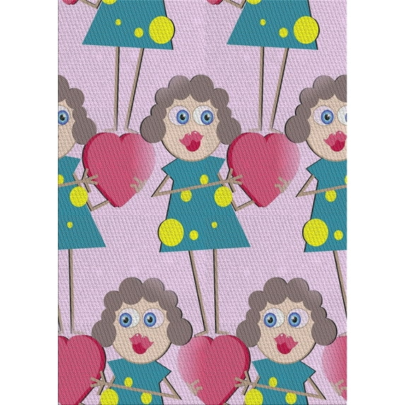 Ahgly Company Indoor Rectangle Patterned Mauve Taupe Purple Novelty Area Rugs, 8' x 10'