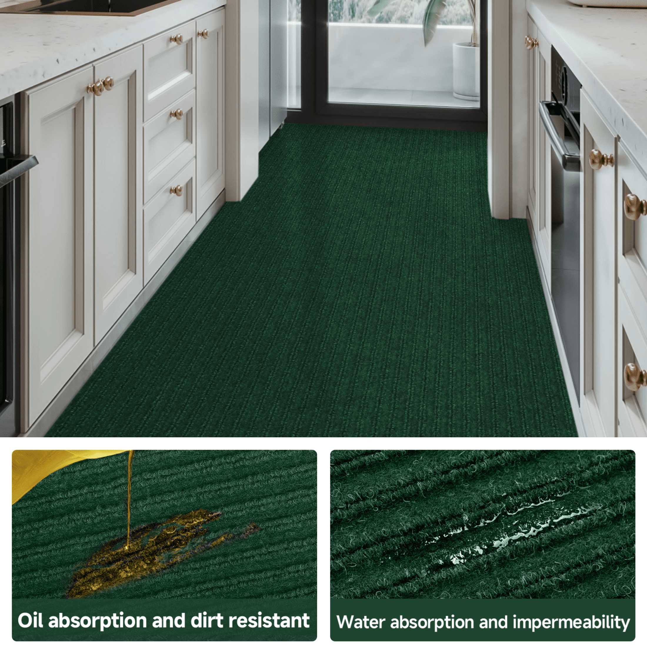 OVYEOFR Outdoor Indoor Carpet Runners, 3ft x 10ft Non Slip Rubber Back Commercial Entrance Mats, Heavy Duty Hallway Runner Rug Doormat