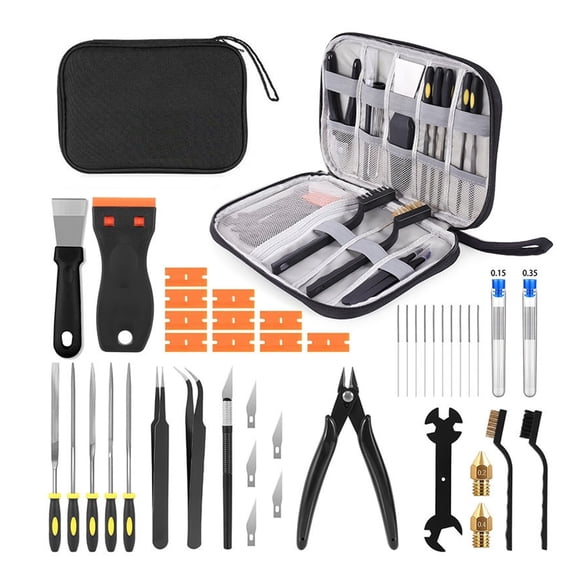 3D Printer Tool Kit 3D Printer Accessories 43PCS for All FDM/SLA Printers, Includes Nozzle Cleaning Kit, Scraper, Files, Brushes - Complete Starter Kit with Case