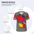 thumbnail image 3 of Goofa Dinosaur Super Hero Cartoon Pattern Mens Golf Shirt Baseball T-shirt Moisture Wicking Dry Fit Performance Sport Short Sleeve Striped Golf Polo Shirts-X-Large, 3 of 7