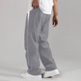 thumbnail image 7 of Stamzod Sweatpants for Men Fashion Strip Patchwork Elastic Waist Drawstring Track Pants Men Casual Loose Joggers for Men with Pocket Gray B S, 7 of 7