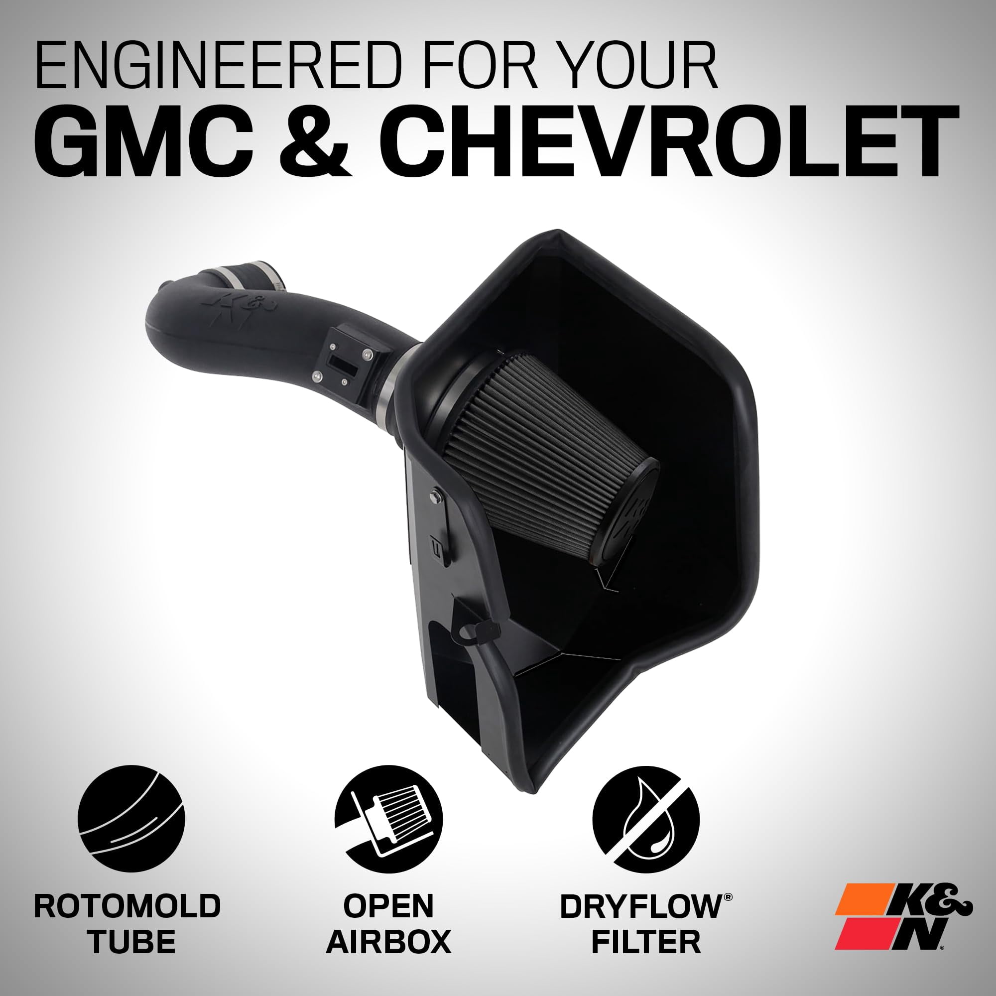 KN 2019+ Chevrolet Silverado 1500 V8 6.2L Performance Air Intake System