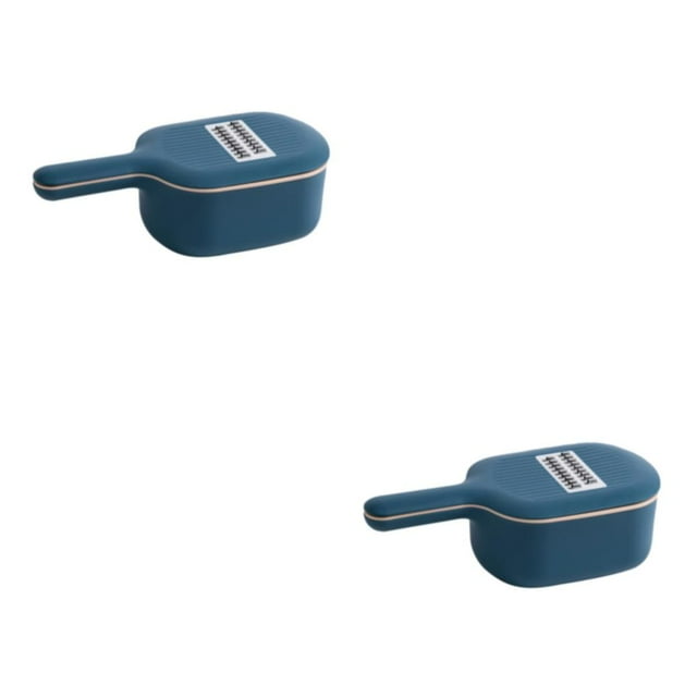 kurtrusly Multifunctional Potato Carrot Cucumber Slicer Simplify Kitchen Tasks PP Potato Slicer With Strainer dark blue 2Set