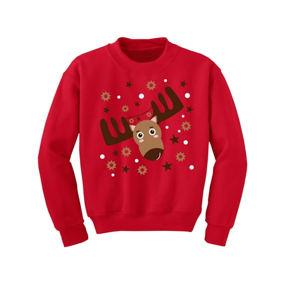 Awkward Styles Xmas Sweater for Girls Boys Kids Youth Brown Christmas Deer Sweatshirt