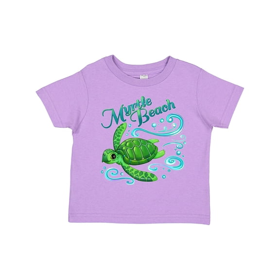 Inktastic Myrtle Beach Cute Sea Turtle with Waves and Bubbles Boys or Girls Toddler T-Shirt