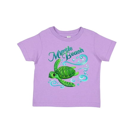 

Inktastic Myrtle Beach Cute Sea Turtle with Waves and Bubbles Gift Toddler Boy or Toddler Girl T-Shirt