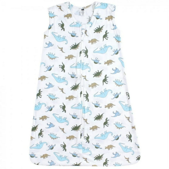 Hudson Baby Infant Boy Cotton Sleeveless Wearable Sleeping Bag, Sack, Blanket, Dinosaurs, 0-6 Months