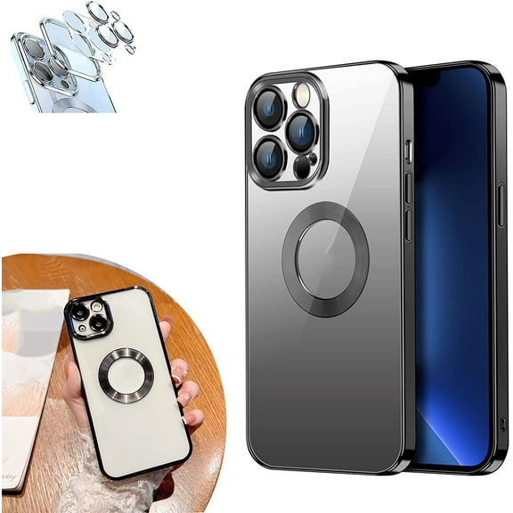 Haobuy Camera Lens Protector Magnetic Case Compatible with iPhone 14 Pro Max MagSafe Case Slim Anti Drop Case for iPhone 14 Pro Max 2022 5G,Black