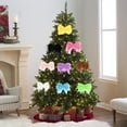 thumbnail image 6 of Long Fluffy Faux Fur Christmas Tree Bow Ornament Holiday Party Decorations Festive Gift Wrapping Accent for Xmas Home Decorations, 6 of 6