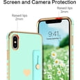 thumbnail image 6 of iPhone X Case,iPhone Xs Case,Slim Fit Plating Heart Soft TPU with Adjustable Wristband Kickstand Scratch Resistant Shockproof Protective Phone Cover for Apple iPhone X/XS 5.8 Inch,Green/Golden, 6 of 18