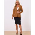 thumbnail image 4 of DARING DIVA Women's Business One Button Open Front Work Office Suit Blazer XS Brown, 4 of 6