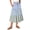 Sky Blue, variant on Ladies' Casual Stripe Print Elastic Waist Drawstring Midi Skirt Beige L