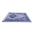 thumbnail image 2 of Ahgly Company Machine Washable Indoor Rectangle Medallion Blue Traditional Area Rugs, 8' x 10', 2 of 4