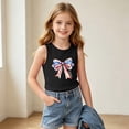 thumbnail image 3 of Avrnliq Kids American Flag Bow Tank Top Girls Patriotic Sleeveless 4th of July Shirt Black Summer Clothes,Size 12 T, 3 of 8