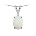 thumbnail image 2 of Star K� Oval 8x6mm Genuine Opal Rabbit Ear Pendant Necklace, 2 of 9