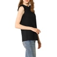 thumbnail image 5 of MODA NOVA Junior's Ruffle Trim Tank Top Sleeveless Cotton T Shirts Black L, 5 of 6