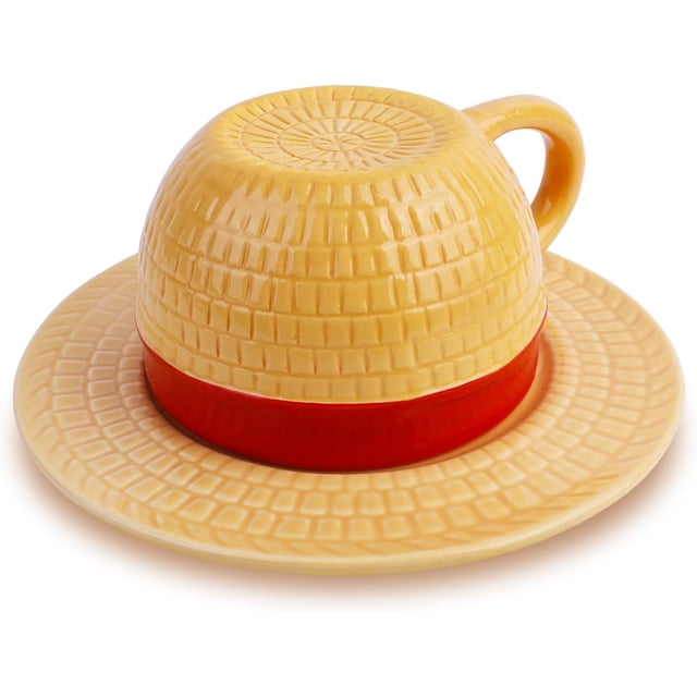 Taza de cerámica de One Piece con diseño del sombrero de paja de Luffy - Regalo perfecto para fans del anime - Incluye 1 taza de café premium