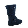 thumbnail image 2 of Klein-70 Girls Kid's Causal Flat Heel Buckles Zipper Slouchy Mid Calf Boots Shoes ( Navy, 12 ), 2 of 2