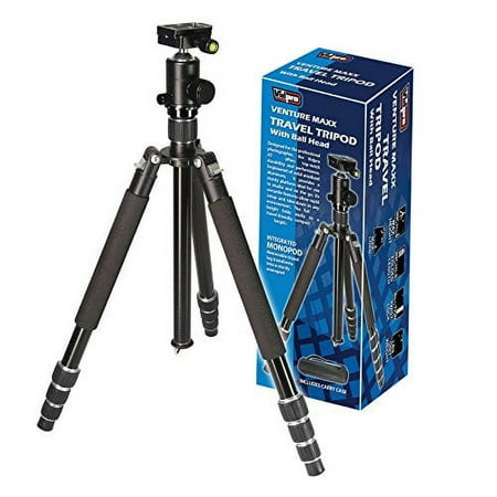 Image of VidPro AT-72 VentureMaxx 72 Professional 4-Section Twist-Lock Aluminum Travel Tripod with Quick Release Ball Head 20 lbs Capacity
