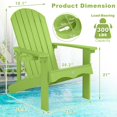 thumbnail image 3 of Y&M Adirondack Chair, Lime Fire Pit Chairs, Outdoor Patio Chairs with Cup Holder, Weather Resistant HDPE Wooden Textured Patio Chairs, Perfect for Garden, Lawn, Deck, or Poolside, 3 of 7