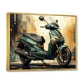 thumbnail image 2 of Designart "Cafe Racer Green Scooter" Transportation Floater Framed Canvas Print, 2 of 7