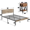 thumbnail image 3 of VECELO 3-piece Bedroom Set Include Full Bed Frame with 2 Nightstands, Slate&Brown, 3 of 8