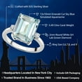 thumbnail image 2 of Gem Stone King 925 Sterling Silver 12X10MM Sky Blue Simulated Aquamarine and 2MM White Lab Grown Diamond 3 Stone Engagement Ring for Women | 5.49 Cttw | Gemstone March Birthstone | Size 6, 2 of 4
