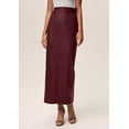 thumbnail image 4 of PRETTYGARDEN Women's Faux Leather Long Skirt Fall Trendy Clothes High Waist Dressy Casual Pencil Maxi Skirts with Slit, 4 of 7