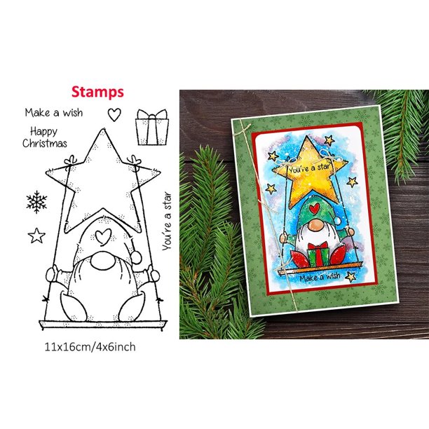 Sellos y troqueles transparentes para álbum de recortes DIY, colección de Feliz Navidad, tarjeta de felicitación en relieve, artesanía, novedad de 2023