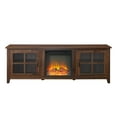 thumbnail image 6 of Walker Edison Farmhouse Fireplace TV Stand for TVs up to 80", Dark Walnut, 6 of 16