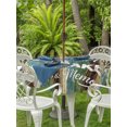 thumbnail image 4 of Outdoor Tablecloth with Umbrella Hole Zipper Spoon Knife Kitchen Round Tablecloth 60" Waterproof Outside Table Cloth Teal Brown Wooden Grain Patio Table Cover Tablecloths for Picnic Party, 4 of 8